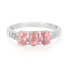 Anillo en plata con Zafiro Padparadscha