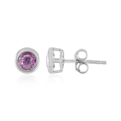 Pendientes en oro con Zafiro rosado