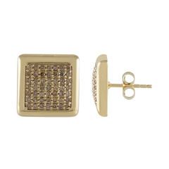 Pendientes en oro con Diamante champán I2 (de Melo)