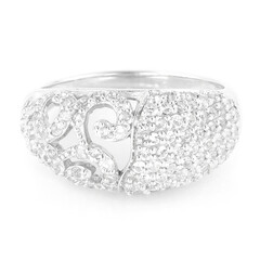 Anillo en plata con Topacio blanco