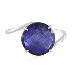 Anillo en platino con Zafiro azul de Madagascar