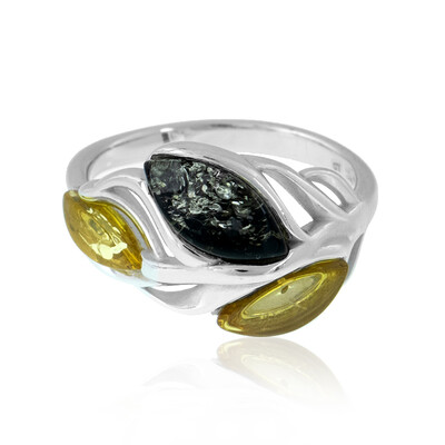 Anillo en plata con Ámbar báltico (dagen)
