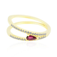 Anillo en oro con Rubelita de Brasil AAA (de Melo)