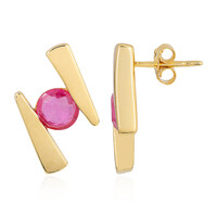 Pendientes en plata con Zafiro rosa de Madagascar