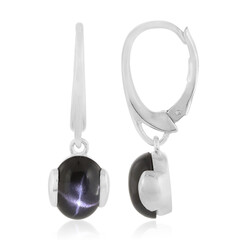 Pendientes en plata con Diópsido estrella de la India