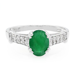 Anillo en plata con Esmeralda de Bahía