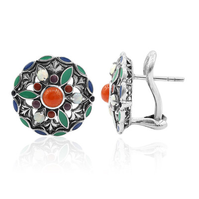 Pendientes en plata con Jadeíta roja