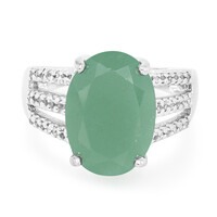 Anillo en plata con Calcedonia verde