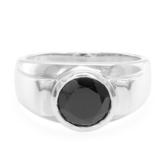 Anillo de hombre en plata con Espinela negra
