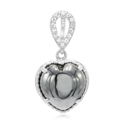 Colgante en plata con Hematita negra