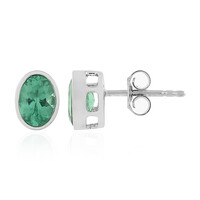 Pendientes en plata con Apatita neón verde