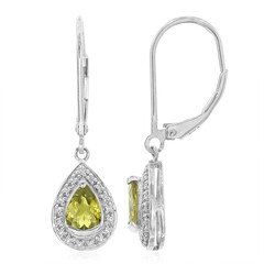Pendientes en plata con Turmalina cuprífera