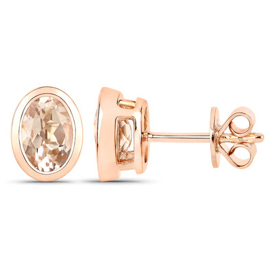 Pendientes en oro con Morganita