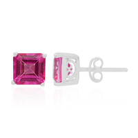 Pendientes en plata con Topacio rosa