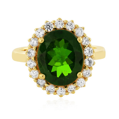 Anillo en plata con Diópsido de Rusia