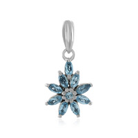 Colgante en plata con Topacio azul suizo