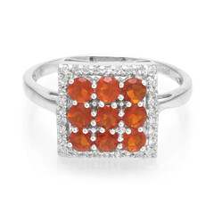 Anillo en plata con Ópalo de fuego imperial de Jalisco