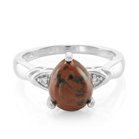 Anillo en plata con Obsidiana caoba