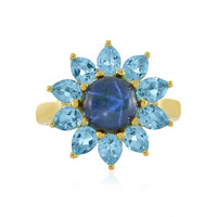 Anillo en plata con Zafiro estrella azul