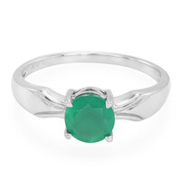 Anillo en plata con Calcedonia verde
