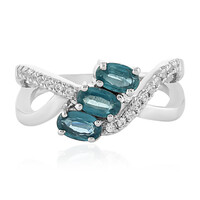Anillo en plata con Cianita petróleo