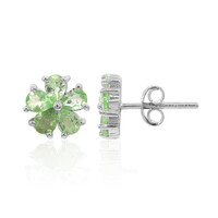 Pendientes en plata con Tsavorita