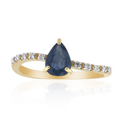 Anillo en oro con Zafiro de Kanchanaburi