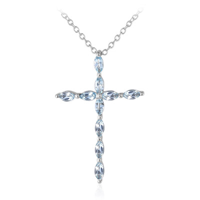 Collar en plata con Topacio azul cielo