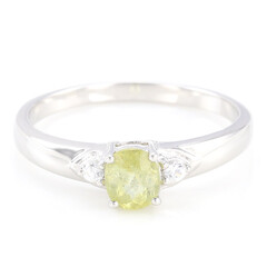 Anillo en plata con Turmalina cuprífera