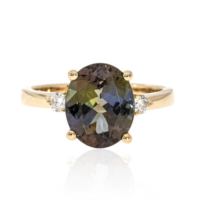 Anillo en oro con Tanzanita sin calentar (CIRARI)