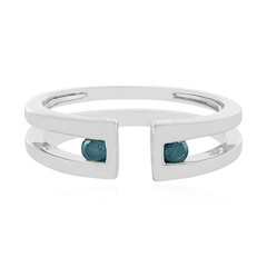 Anillo en plata con Diamante azul I3