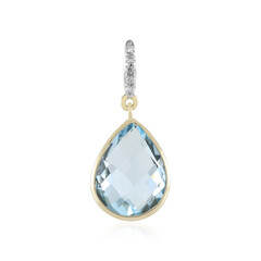Colgante en oro con Topacio azul cielo