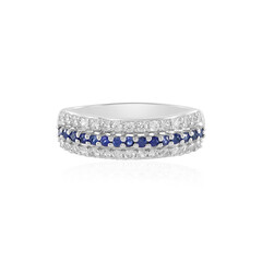 Anillo en oro con Zafiro azul