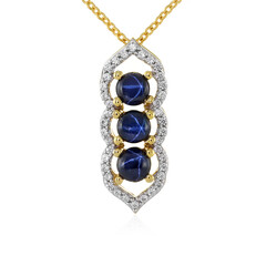 Collar en plata con Zafiro estrella azul