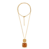 Collar en plata con Ámbar báltico cognac