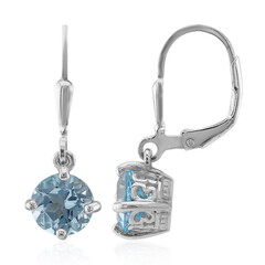 Pendientes en plata con Topacio azul cielo
