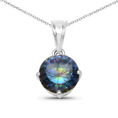 Collar en plata con Cuarzo Místico azul