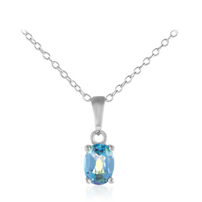 Collar en plata con Topacio mísitico azul paloma