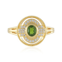 Anillo en plata con Diópsido de Rusia