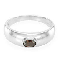 Anillo de hombre en plata con Zircón chocolate