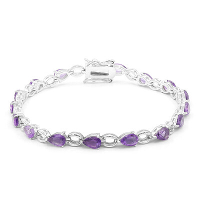 Brazalete en plata con Amatista de Zambia