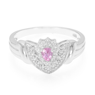 Anillo en plata con Zafiro de Ceilán rosa
