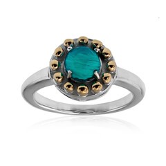 Anillo en plata con Ópalo azul de Etiopía (Granulieren)