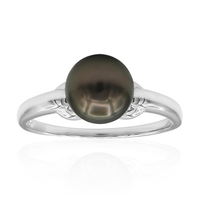 Anillo en platino con Perla cultivada de Tahití