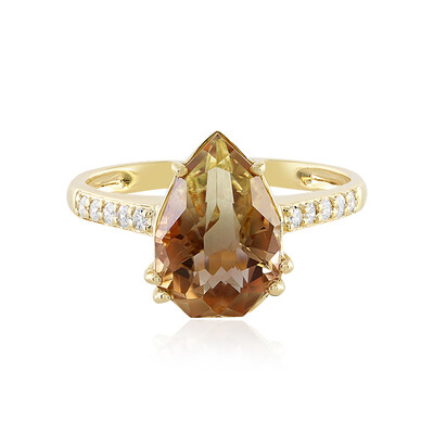 Anillo en oro con Piedra del sol de Oregón (AMAYANI)