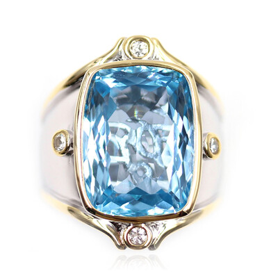 Anillo en plata con Topacio azul cielo (Dallas Prince Designs)