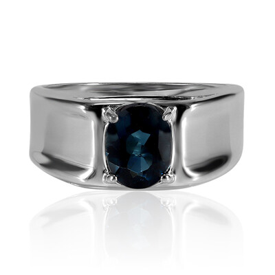 Anillo en plata con Topacio azul de Londres