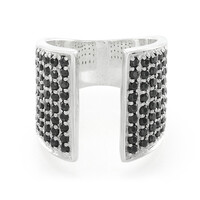 Anillo en plata con Espinela negra