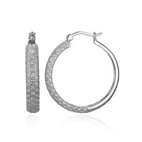 Pendientes en plata con Topacio blanco