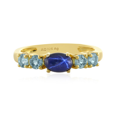 Anillo en plata con Zafiro estrella azul